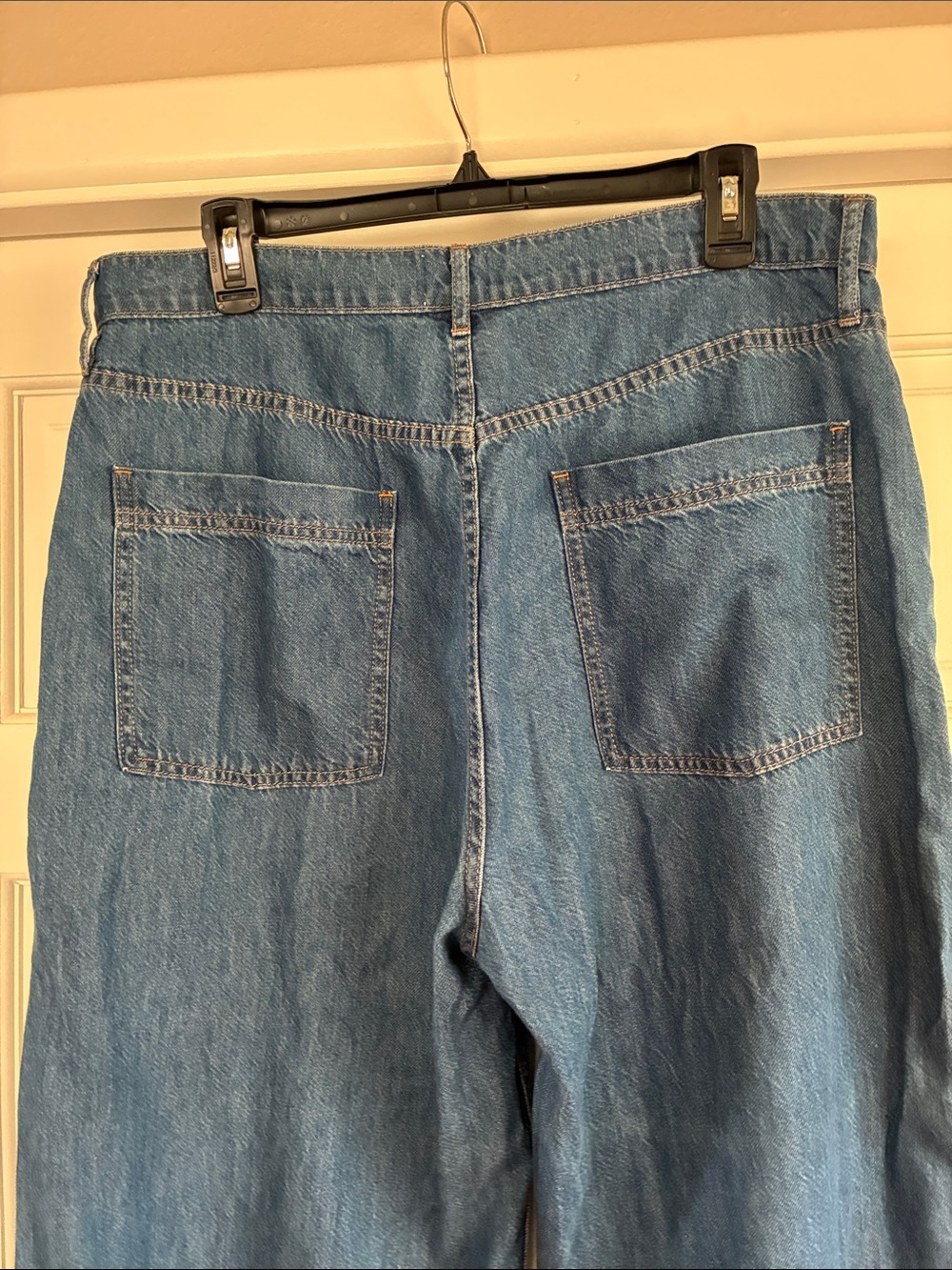 J. Crew Relaxed Wide-Leg Jeans in Medium Blue - Picture 4 of 10